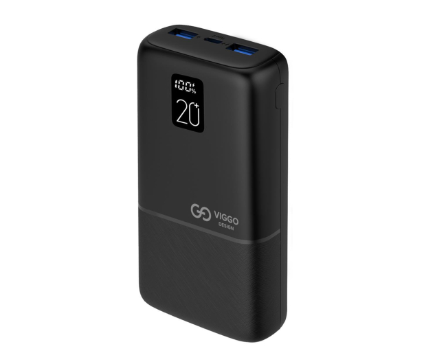 VIGGO DESIGN POWERBANK VIGGO 20.000 mAh PD 20W LED Czarny ^ - 1464624 - zdjęcie